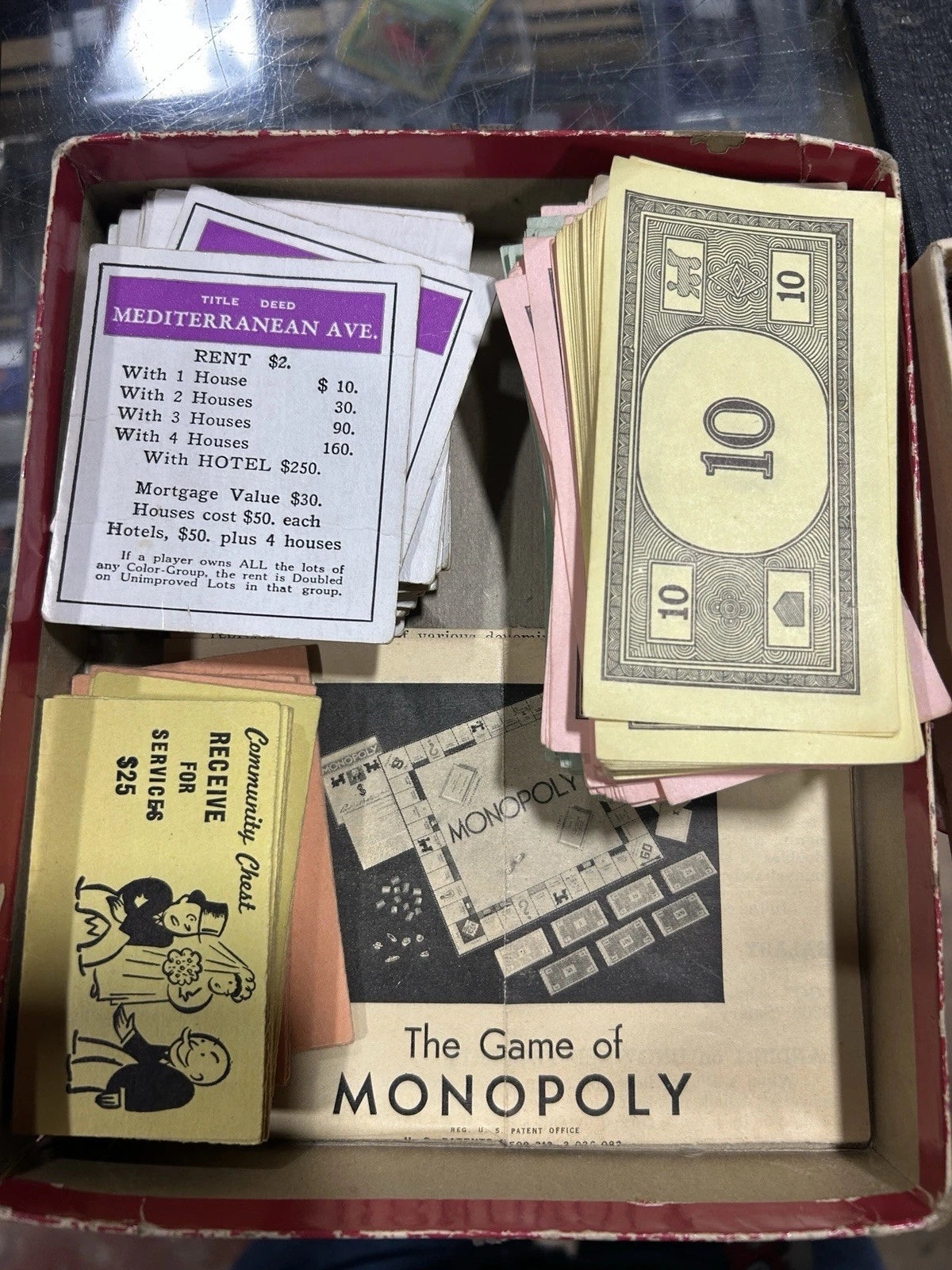 Vintage 1951 Monopoly Board Game Wood Pieces