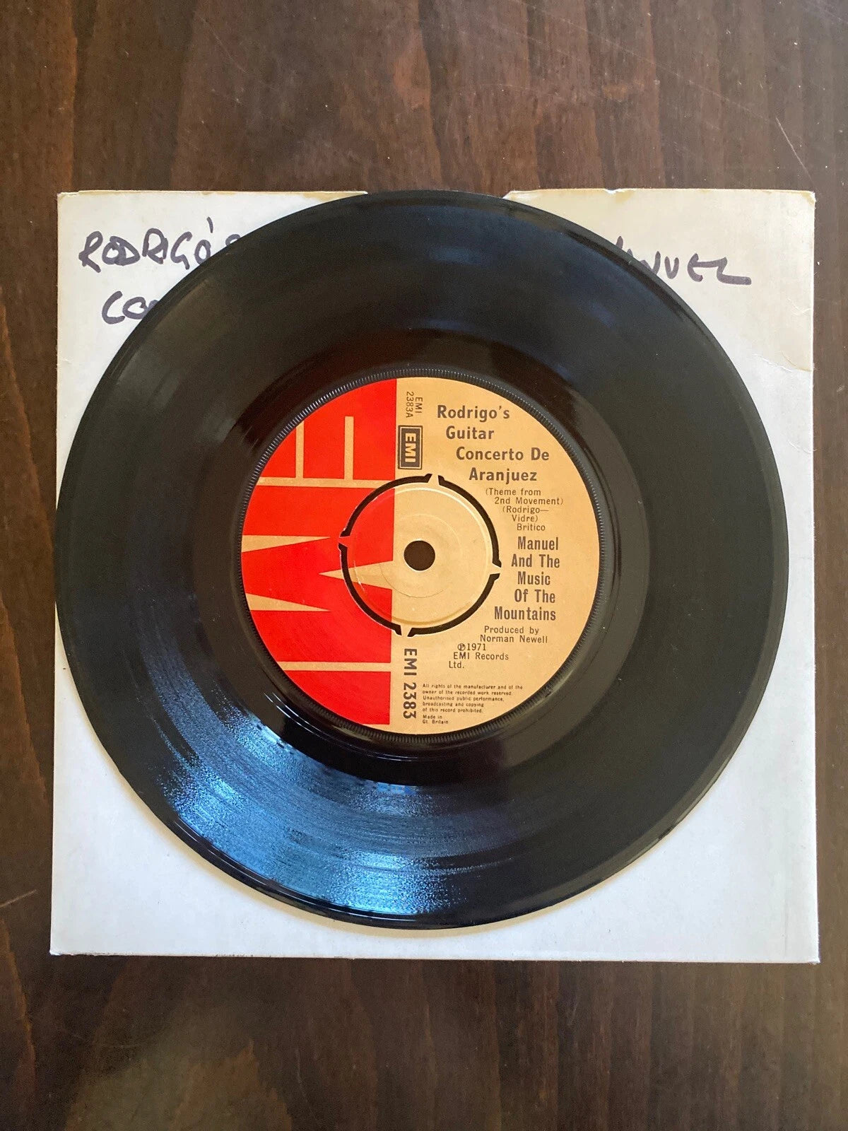VTG Manuel & The Music Of The Mountains Rodrigo's Guitar Concerto De Aranjuez 7"