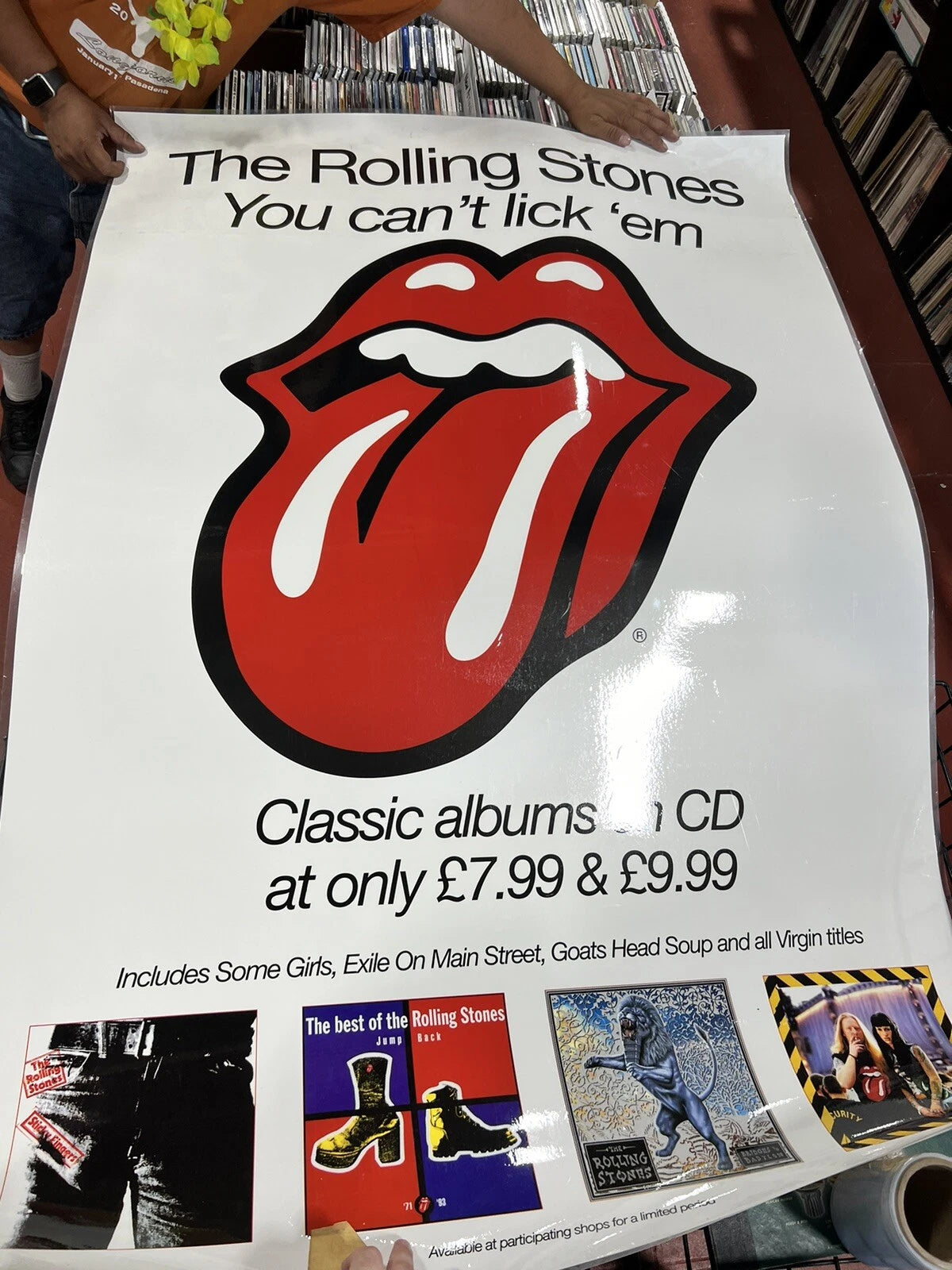 ROLLING STONES MUSIC ROCK CONCERT POSTER HUGE 40x60 YOU CANT LICK EM