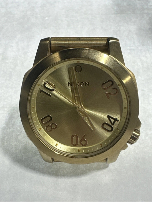 Nixon The Ranger 40 Gold Gunmetal 100M Stainless Steel Quartz Men's Watch