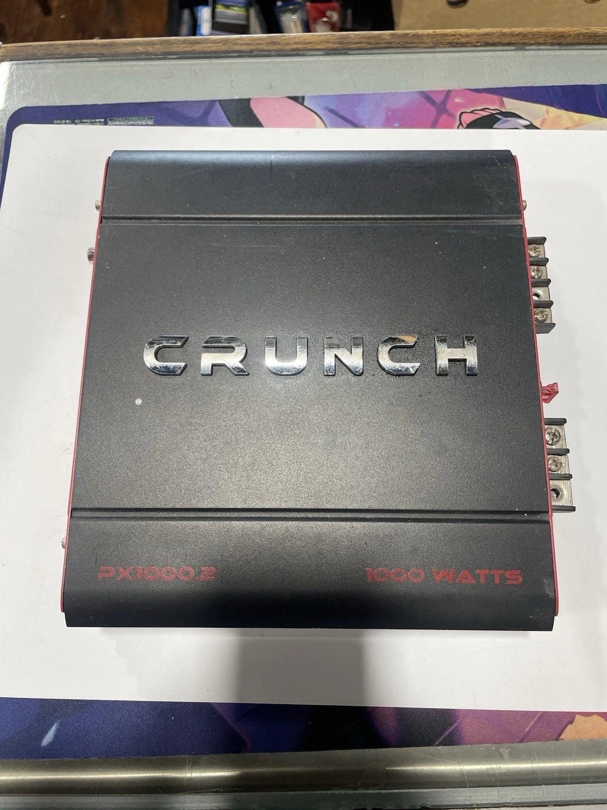 Crunch GP-1000.2 Red Black Ground Pounder 1000 Watts 2 Channel A/B Amplifier