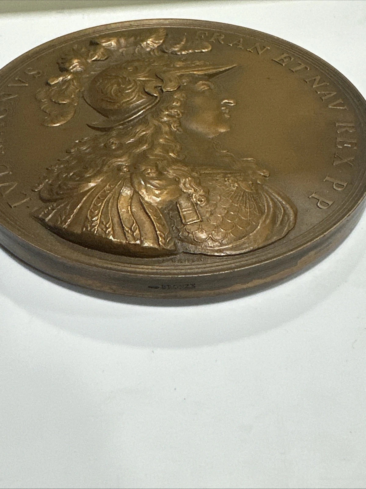 1800-1900AD Restrike of 1674 Dated FRANCE King LOUIS XIV Huge 3 1/4 Inch Medal