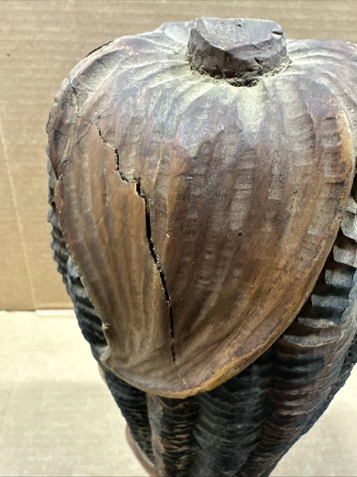 One Of A Kind Wood Carving Bust Of Woman In Corn Shape