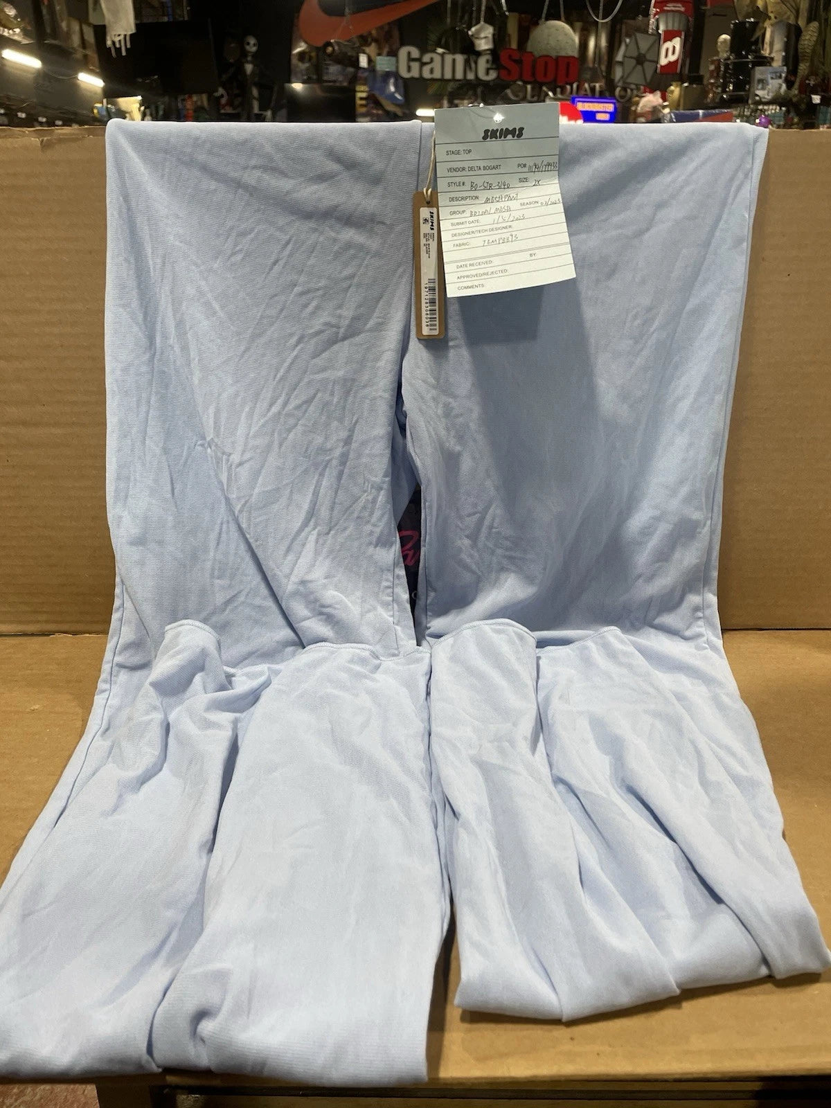 Skims Bridal Mesh Pants Women's Size 2X Glacier Wide Leg Pull On BO-STR-3140 G76