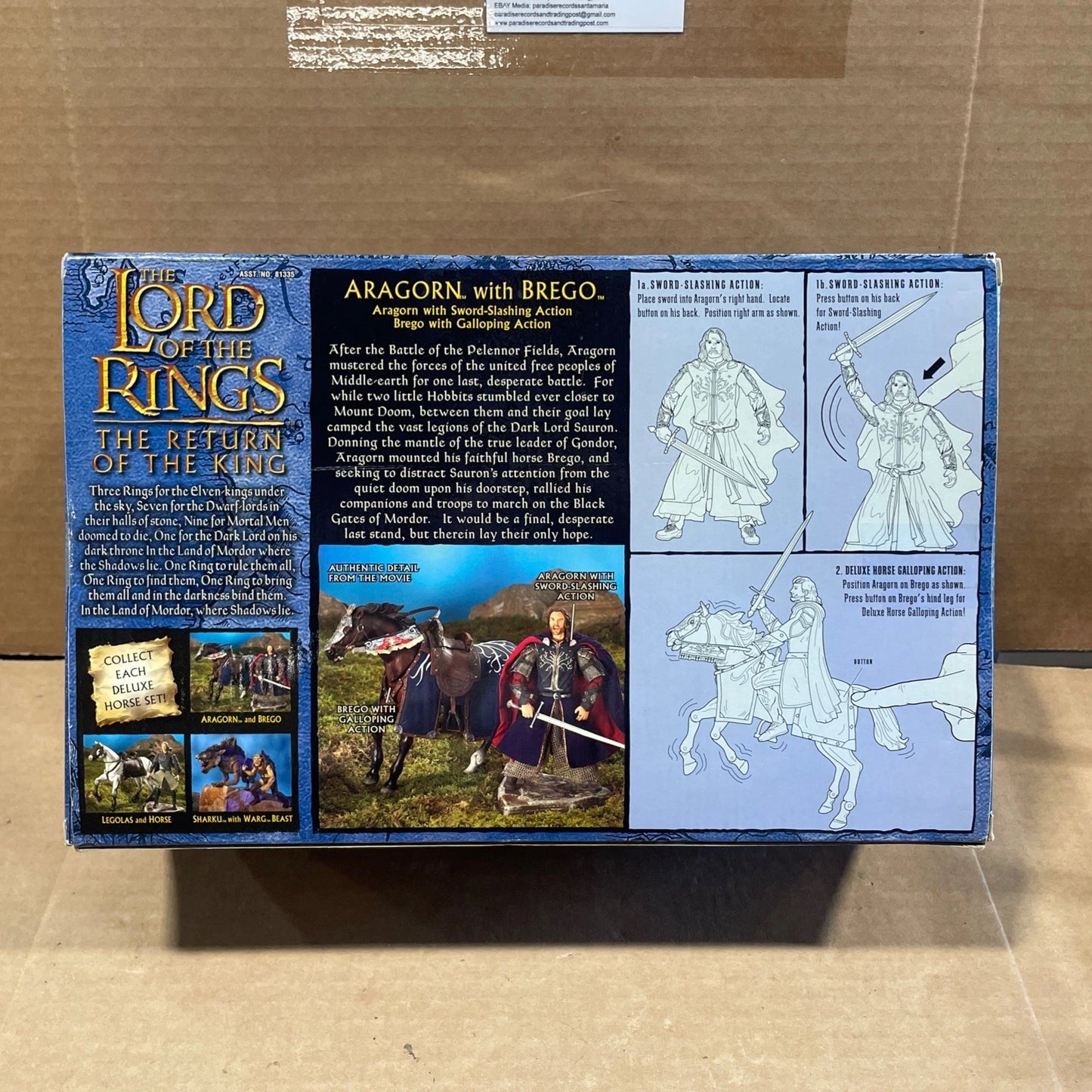 Aragorn with Brego Deluxe Horse and Rider Set Lord of the Rings ROTK Brand New