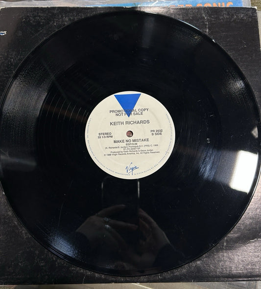 RARE 12” PROMO Keith Richards Virgin 2632 Make No Mistake and Struggle
