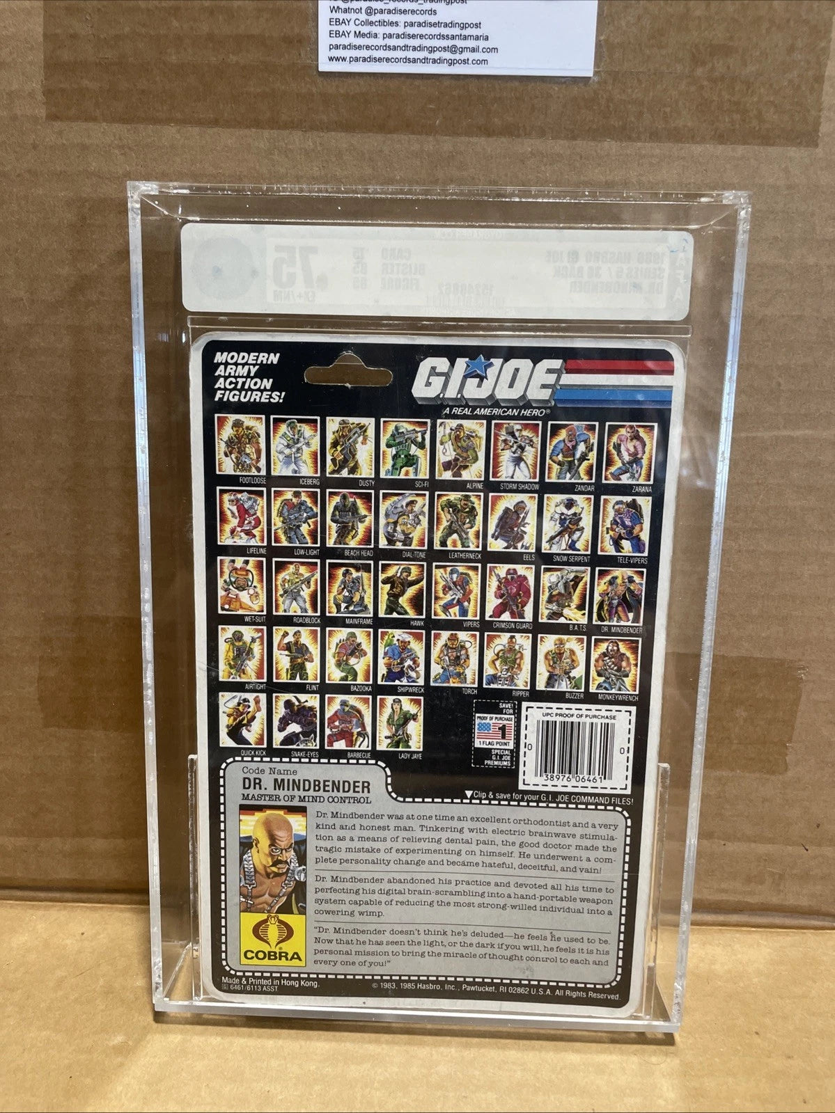 GI Joe DR. MINDBENDER 1986 AFA 75 MOC Vintage Factory Sealed Action Figure