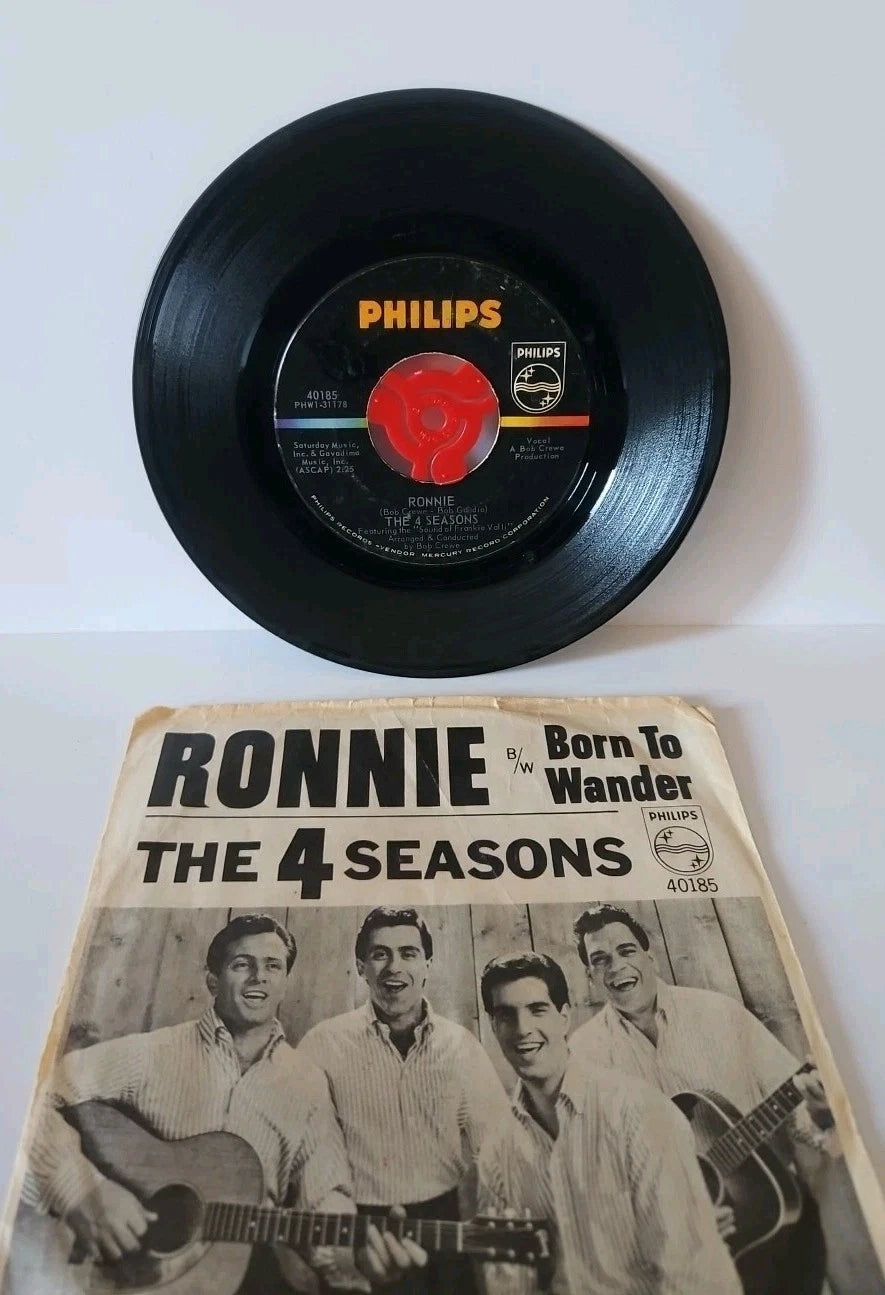 The 4 Seasons Ronnie/Born To Wander 40185 Picture Sleeve 45RPM RARE VINTAGE