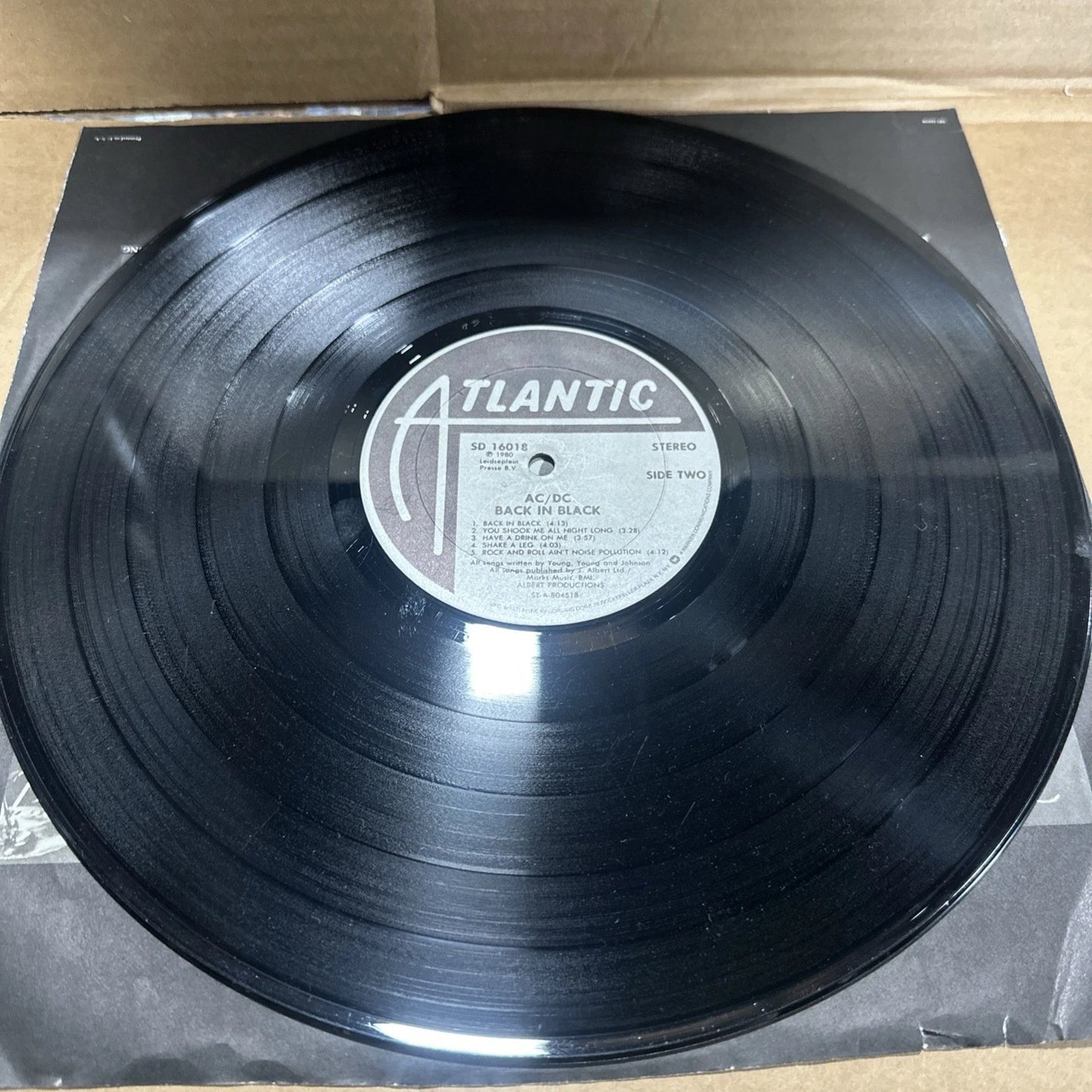 AC/DC Back In Black 1980 1st ATLANTIC SD 16018 Masterdisk RL vg+
