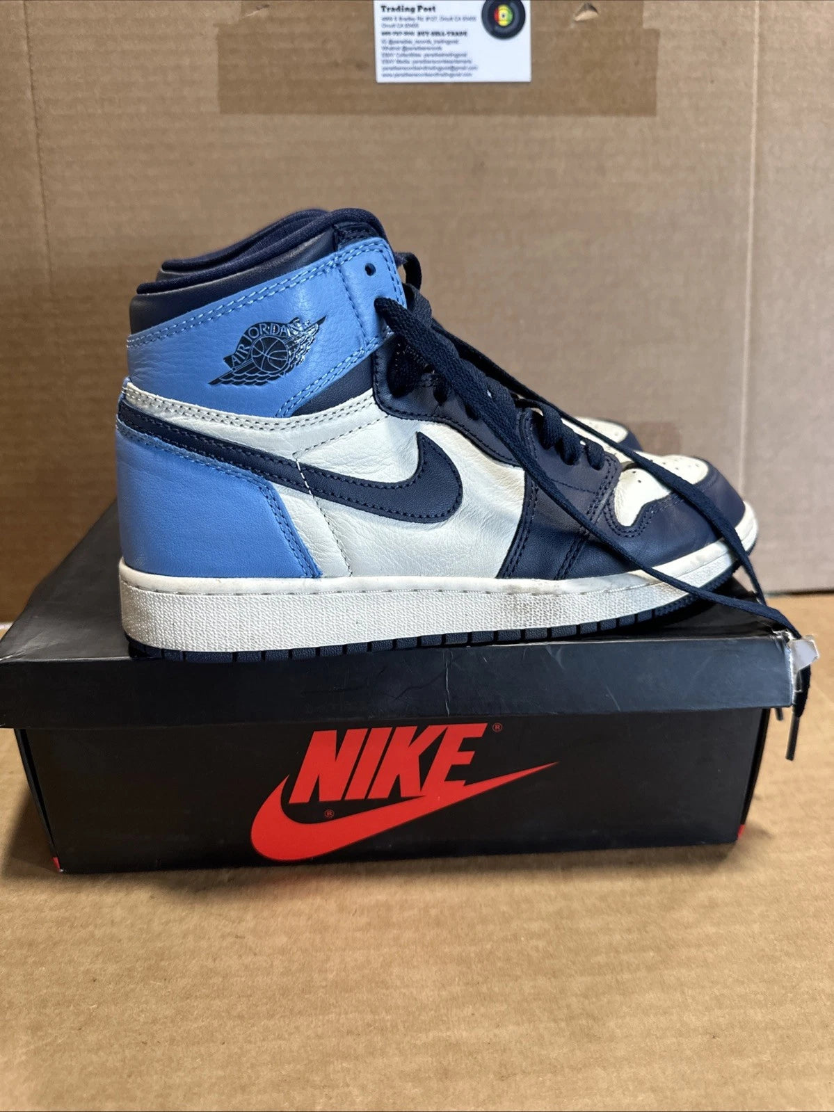 Jordan 1 Retro High OG Obsidian, UNC 2019 Size 5