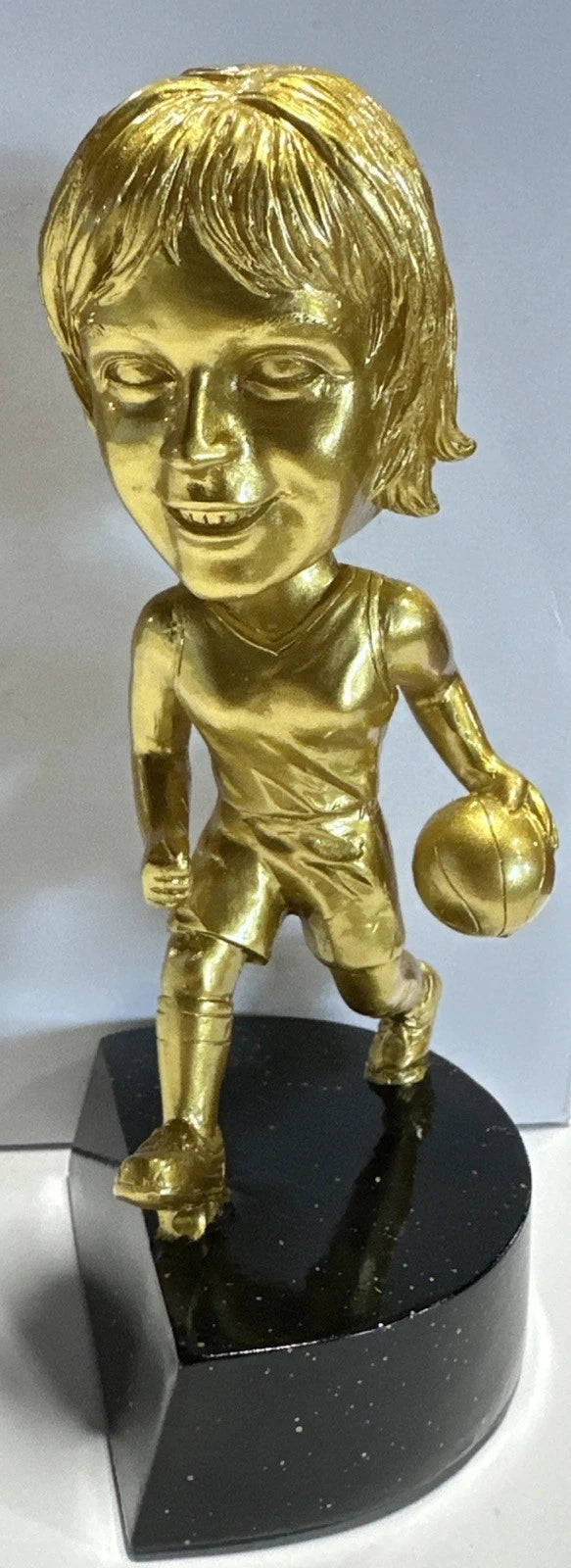 BRAND NEW 6 inch Bright Gold Basketball Bobble Head Resin BH104