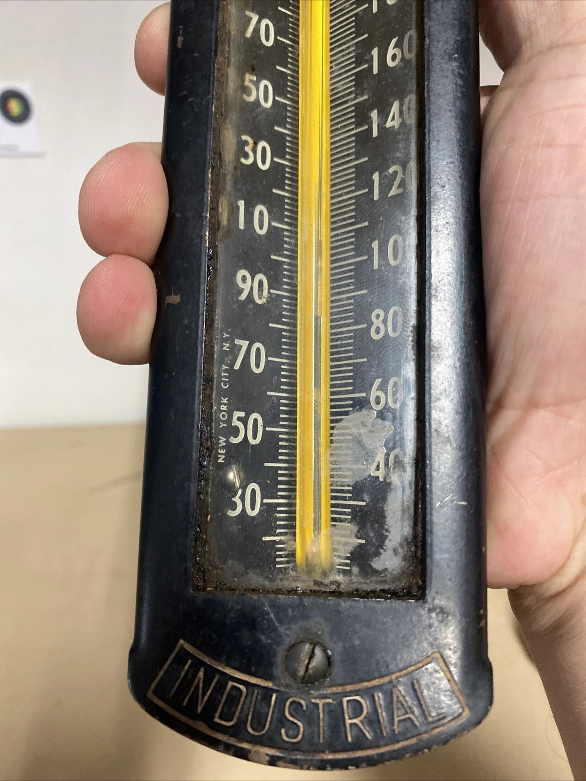 Vintage STEAMBOILER Thermometer GOTHAM Antique Steampunk Industrial GAUGE