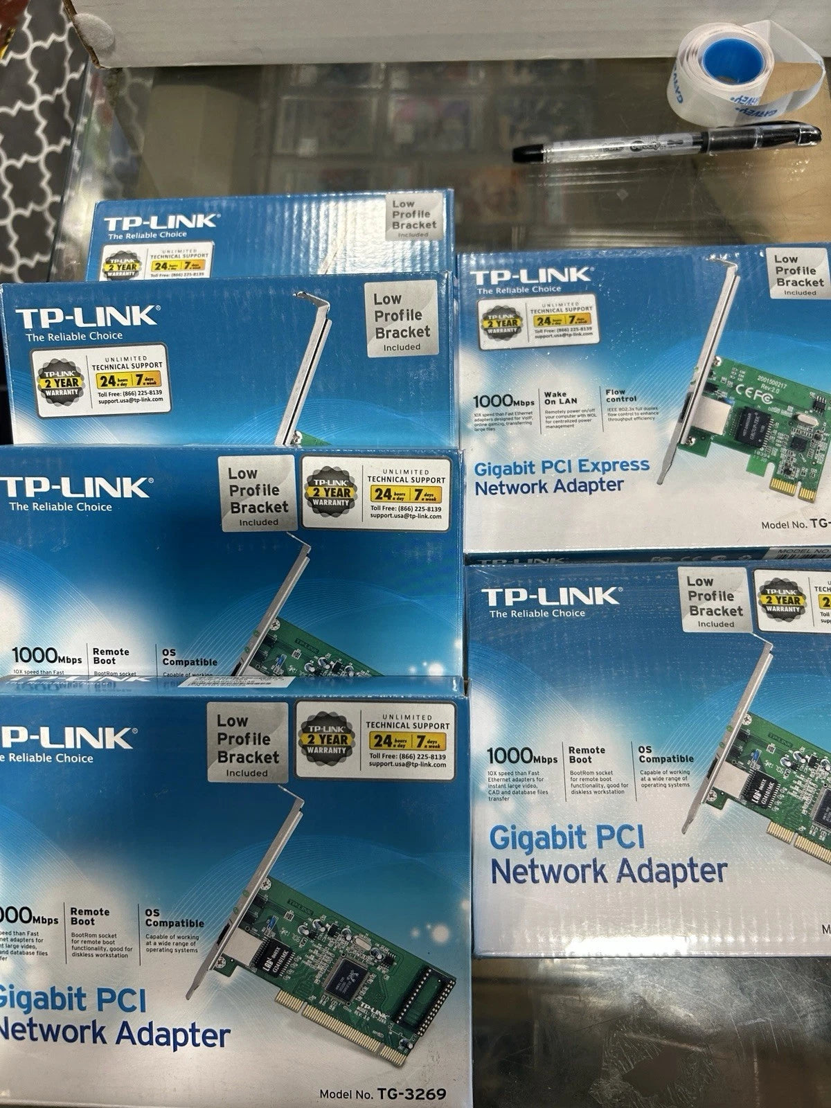 6 Tp-link Gigabit PCI Network Adapter Low Profile Bracket