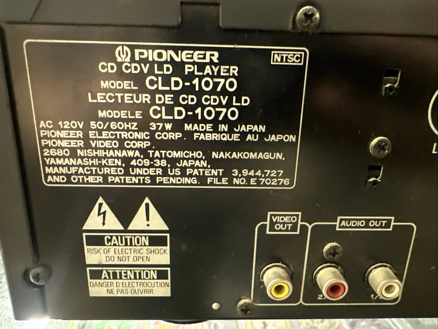 Pioneer Laserdisc CD/CDV/LD Player CLD-1070 Tested Working with CD; w Remote