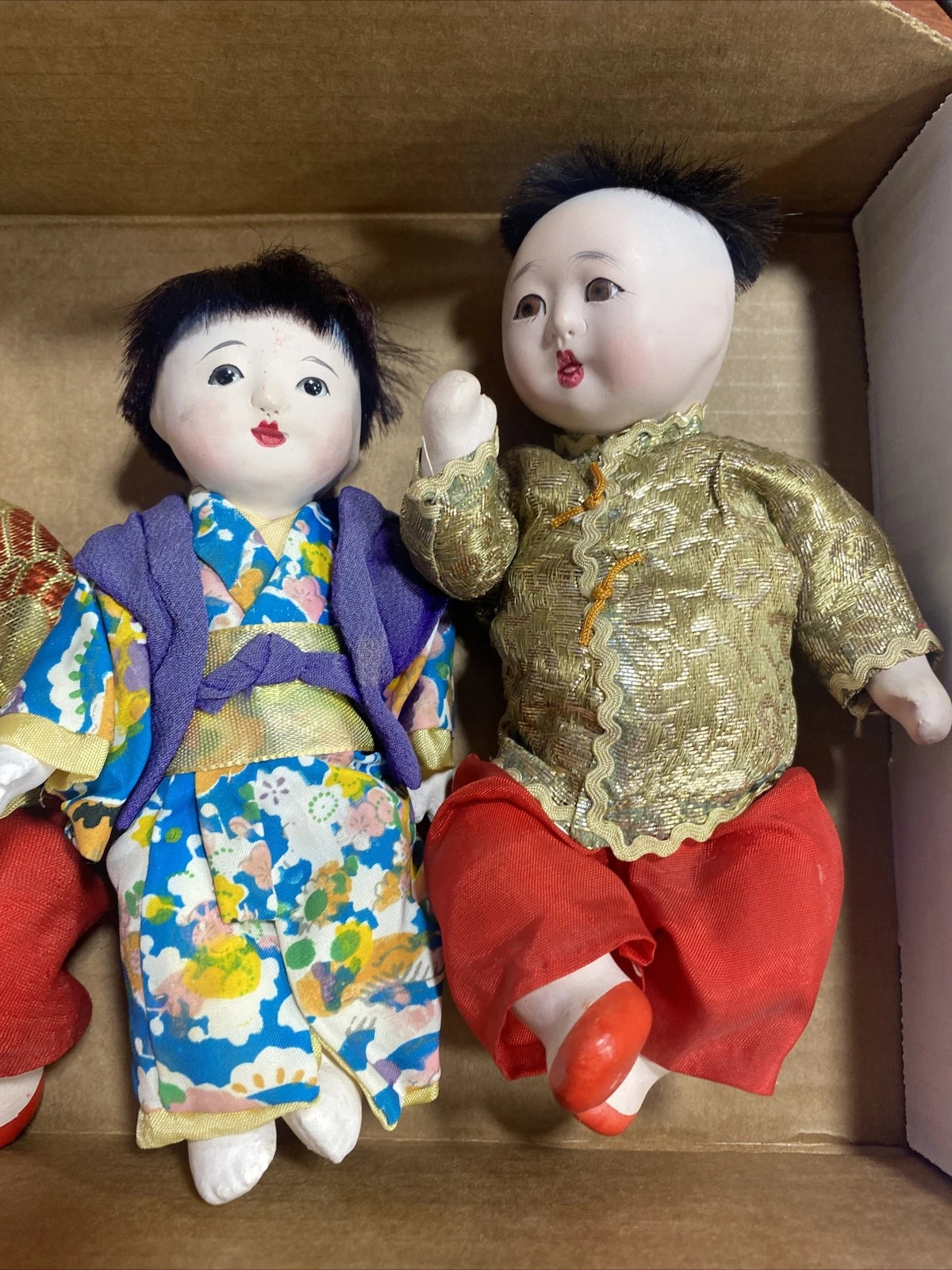 Vintage Japanese Porcelain Dolls qty 10 Bundle Estate Find