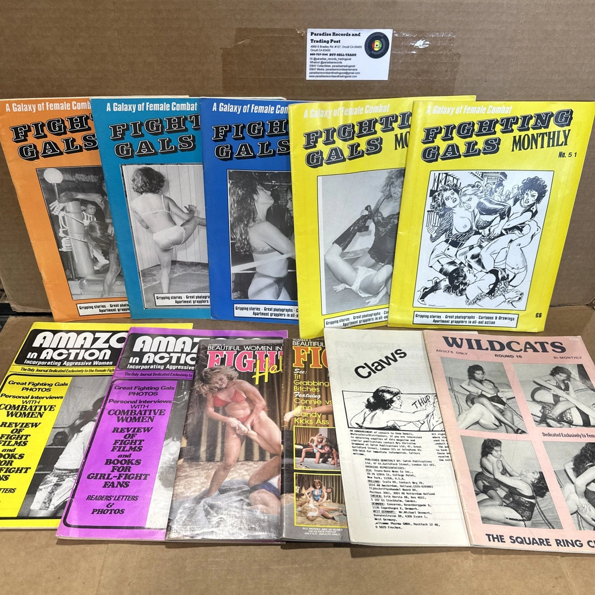 11 Vintage Fighting Gals Monthly Magazines Wildcats Women Wrestling Combat Girls