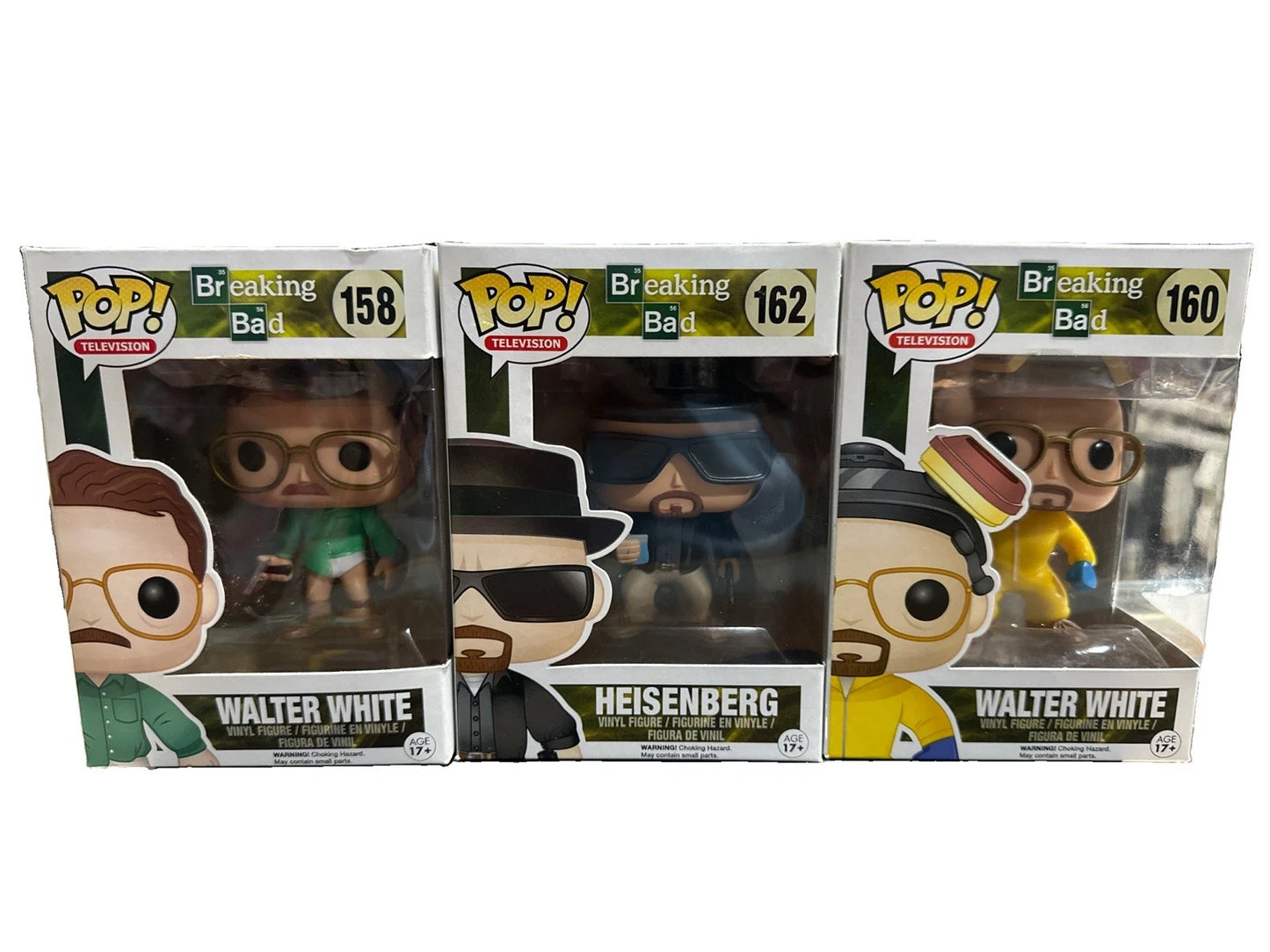 NEW Funko Pop Lot of 3 Walter White Breaking Bad 160 158 162