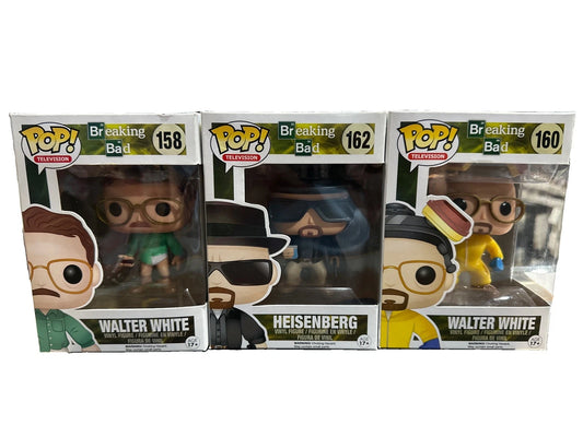 NEW Funko Pop Lot of 3 Walter White Breaking Bad 160 158 162