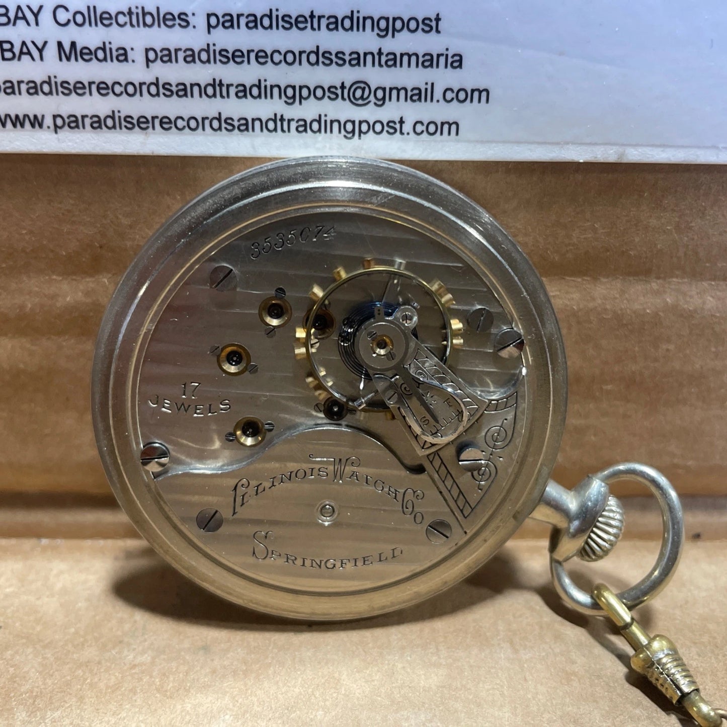 Illinois Springfield Watch Company Pocket Watch 17 Jewels #3535074