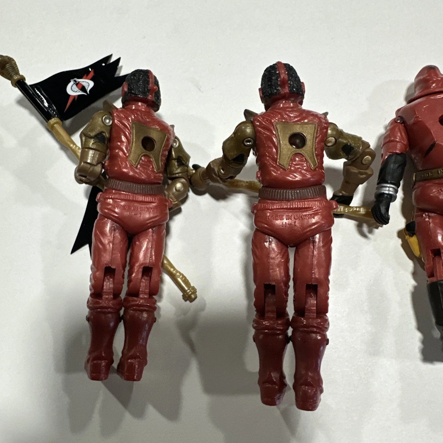 2005 GI Joe Lot Cobra Imperial Guards With Flags And Cobra Commander