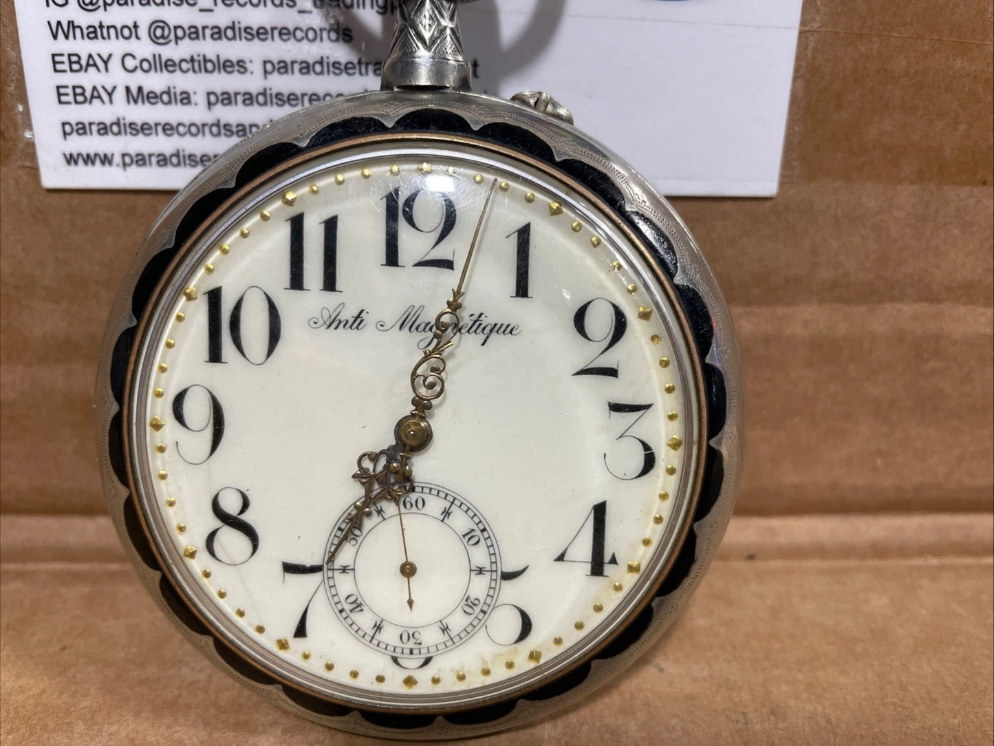 Frainier Anti-Magnetique Pocket Watch 162071 Rare Vintage Working Tested Silver