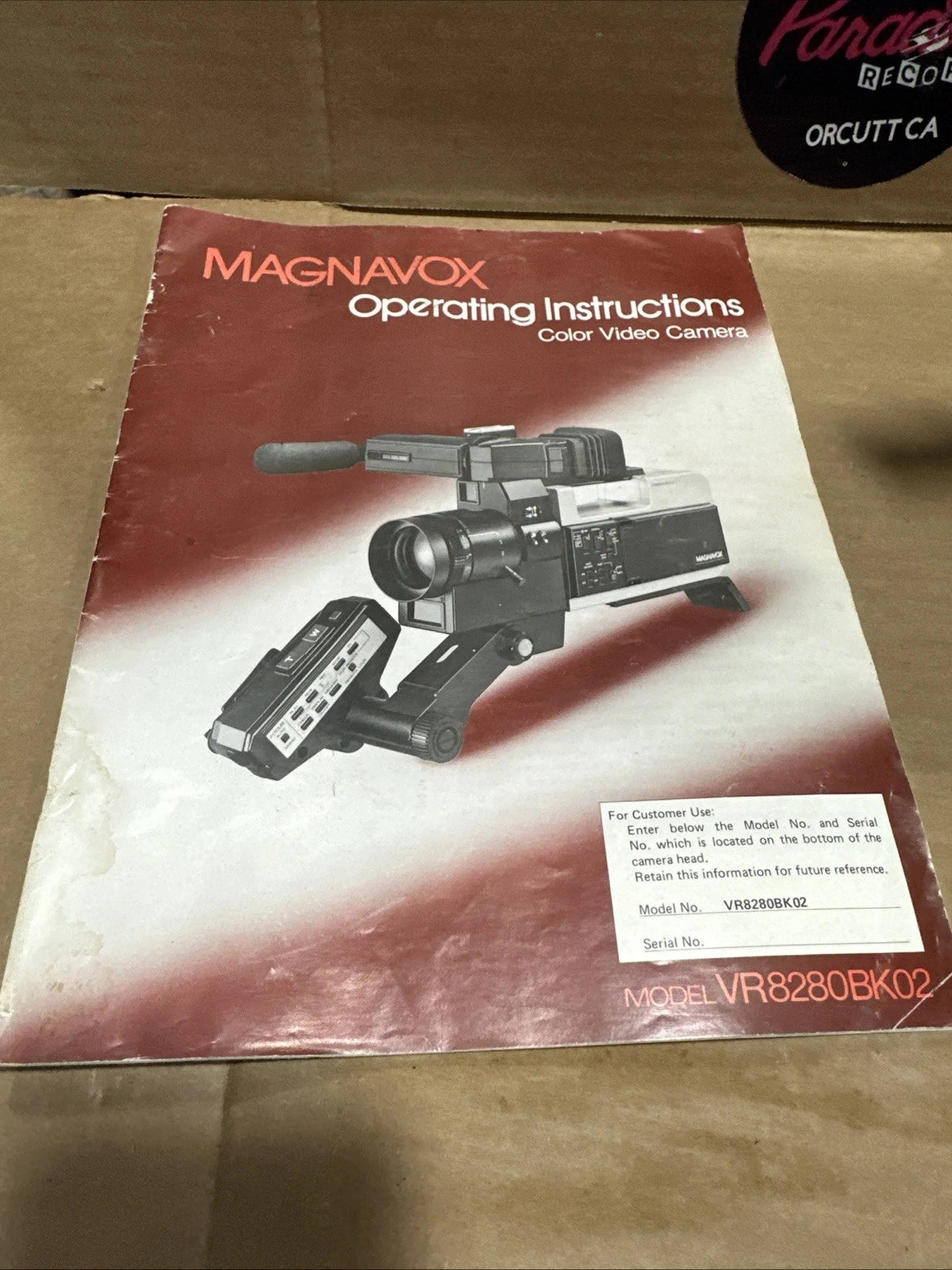 Magnavox Newvicon Color Video Camera VR8280BK02 Auto Focus 8X Zoom Untested