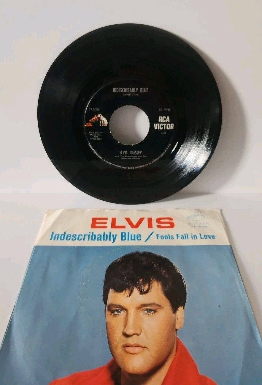 Elvis Presley RCA 47-9056 Indescribably Blue Sleeve 1967 Rare EX/VG+ PS 45RPM