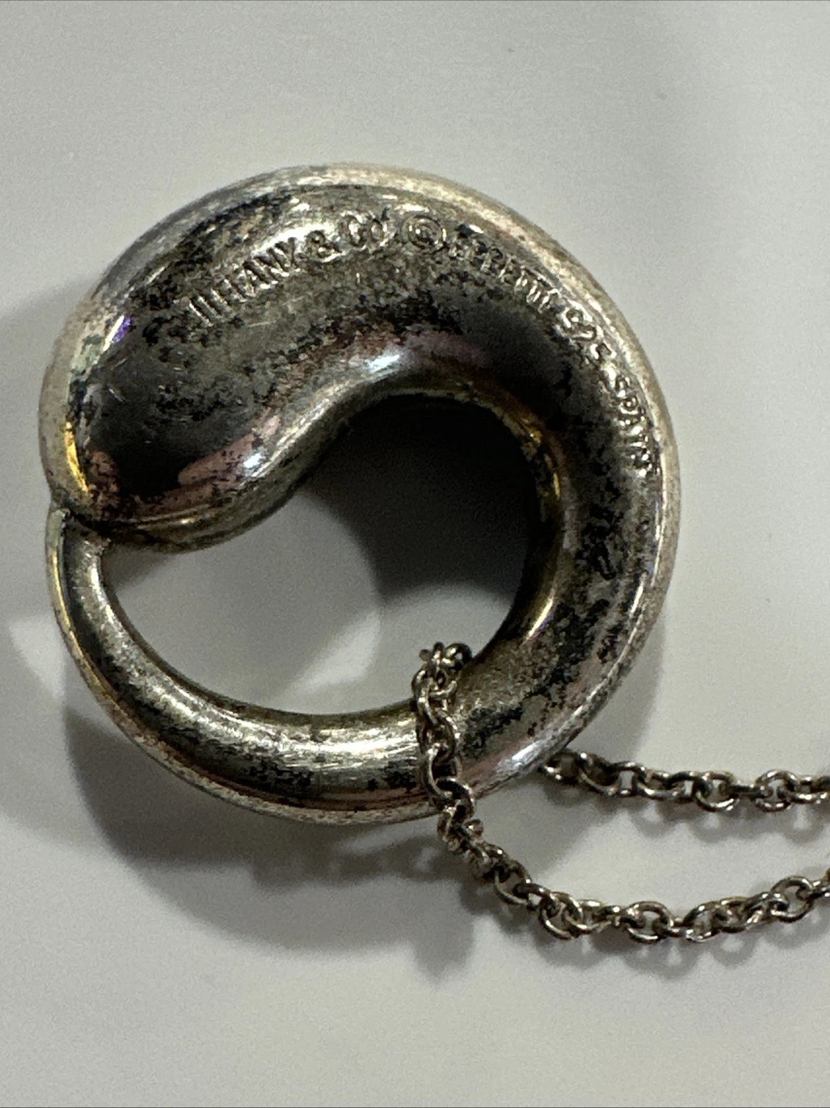 Tiffany & Co. Elsa Peretti Eternal Circle Necklace Pendant 16" Silver 925