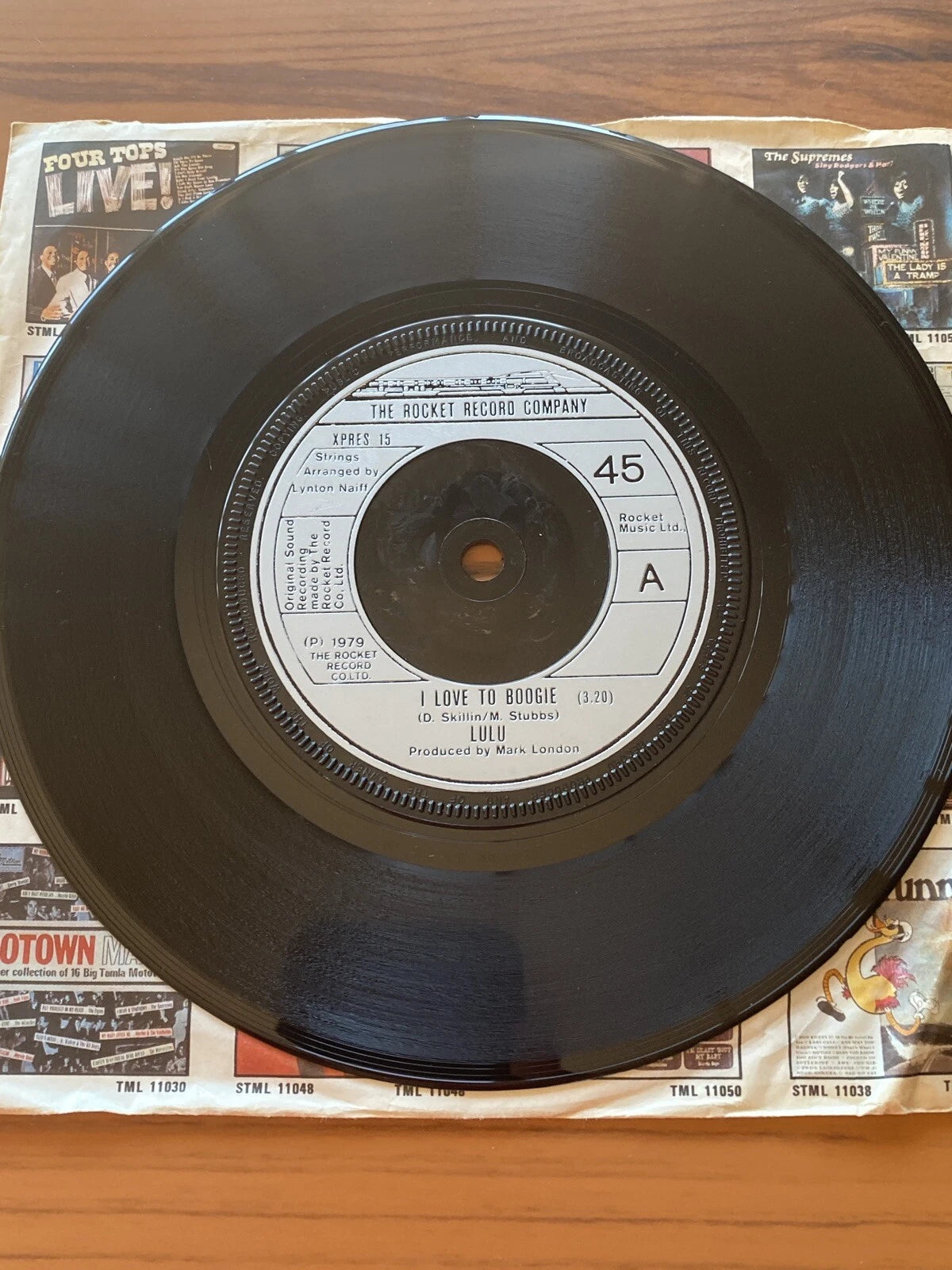 Lulu-I Love To Boogie 7" 45-The Rocket Record Company, XPRES 15, 1979, Company S