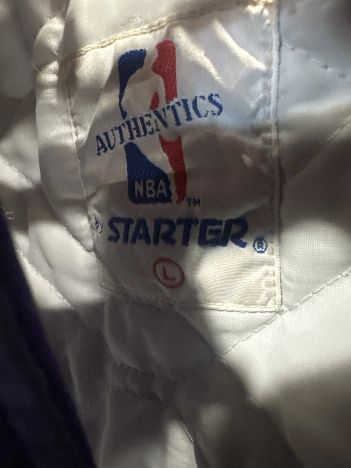 Los Angeles Lakers Starter Jacket Purple Satin Vintage 80's NBA Men L *Read*