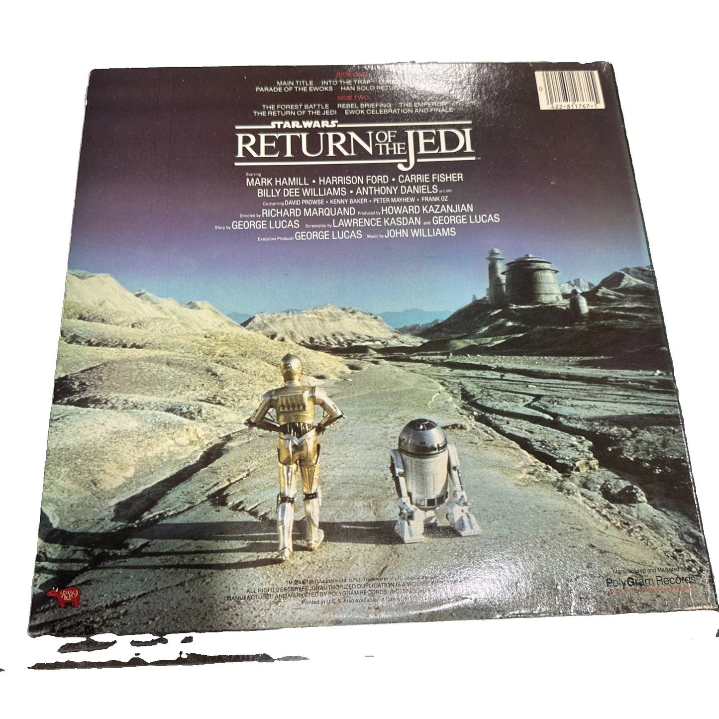 Star Wars Return of the Jedi Soundtrack John Williams 12" LP insert 811767
