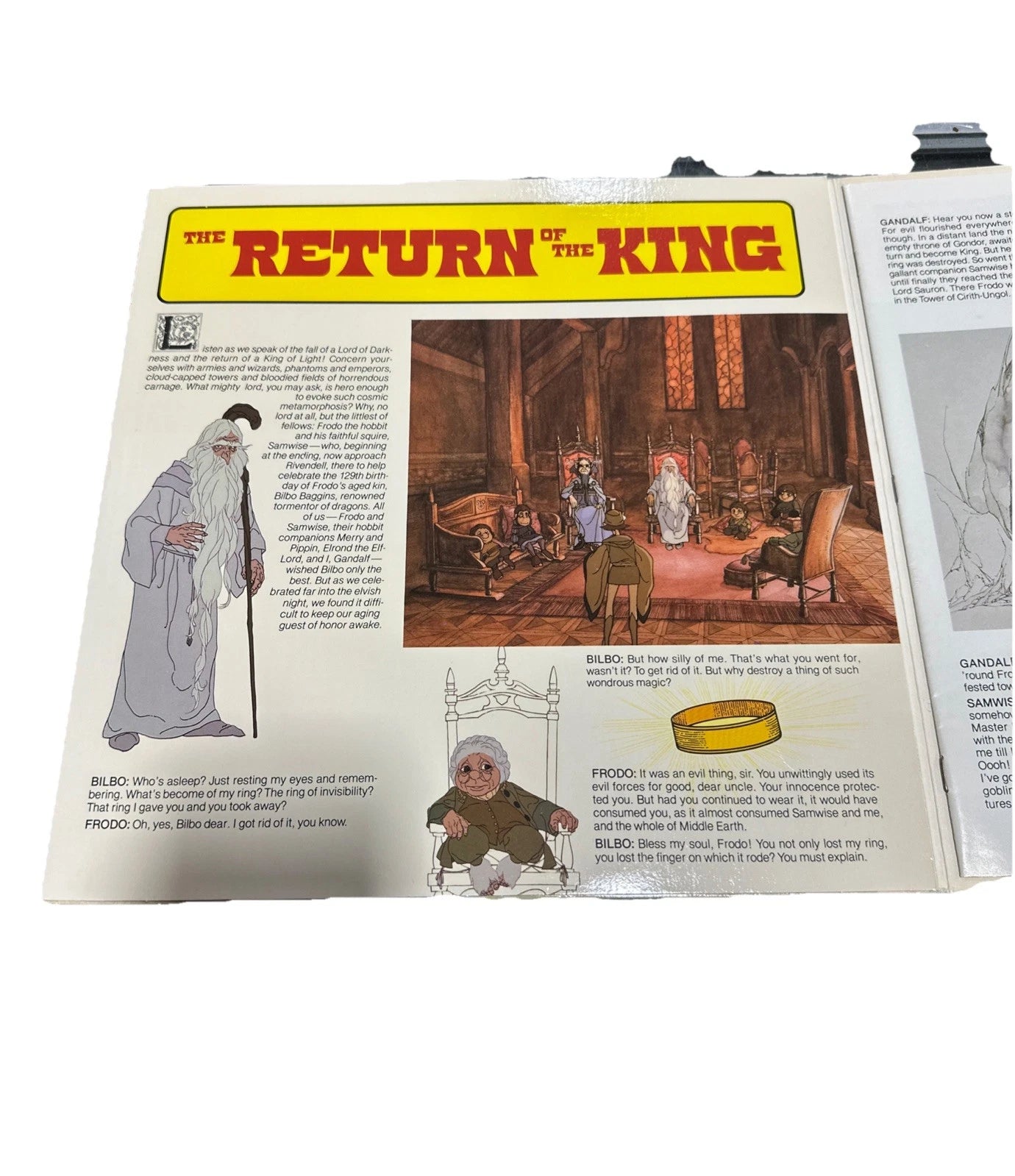 1980 Rankin/Bass The Return of the King (Hobbits) Vinyl LP Record 3822 vg+