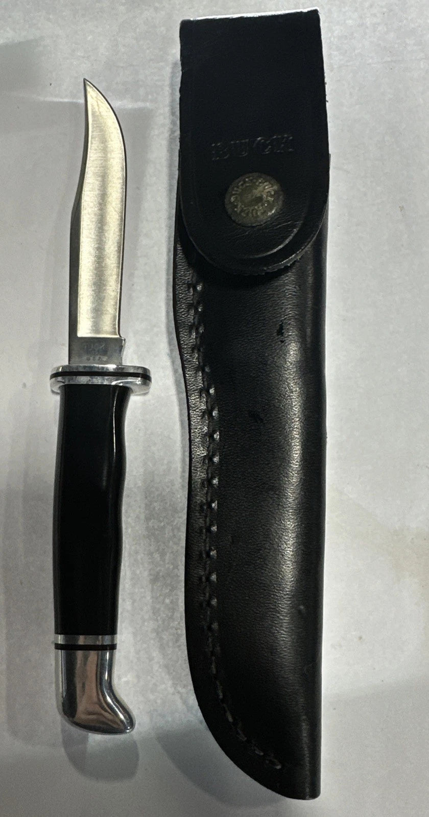 Buck Knife 102 Woodsman FIXED Blade w/Leather Sheath - Excellent Used Condition