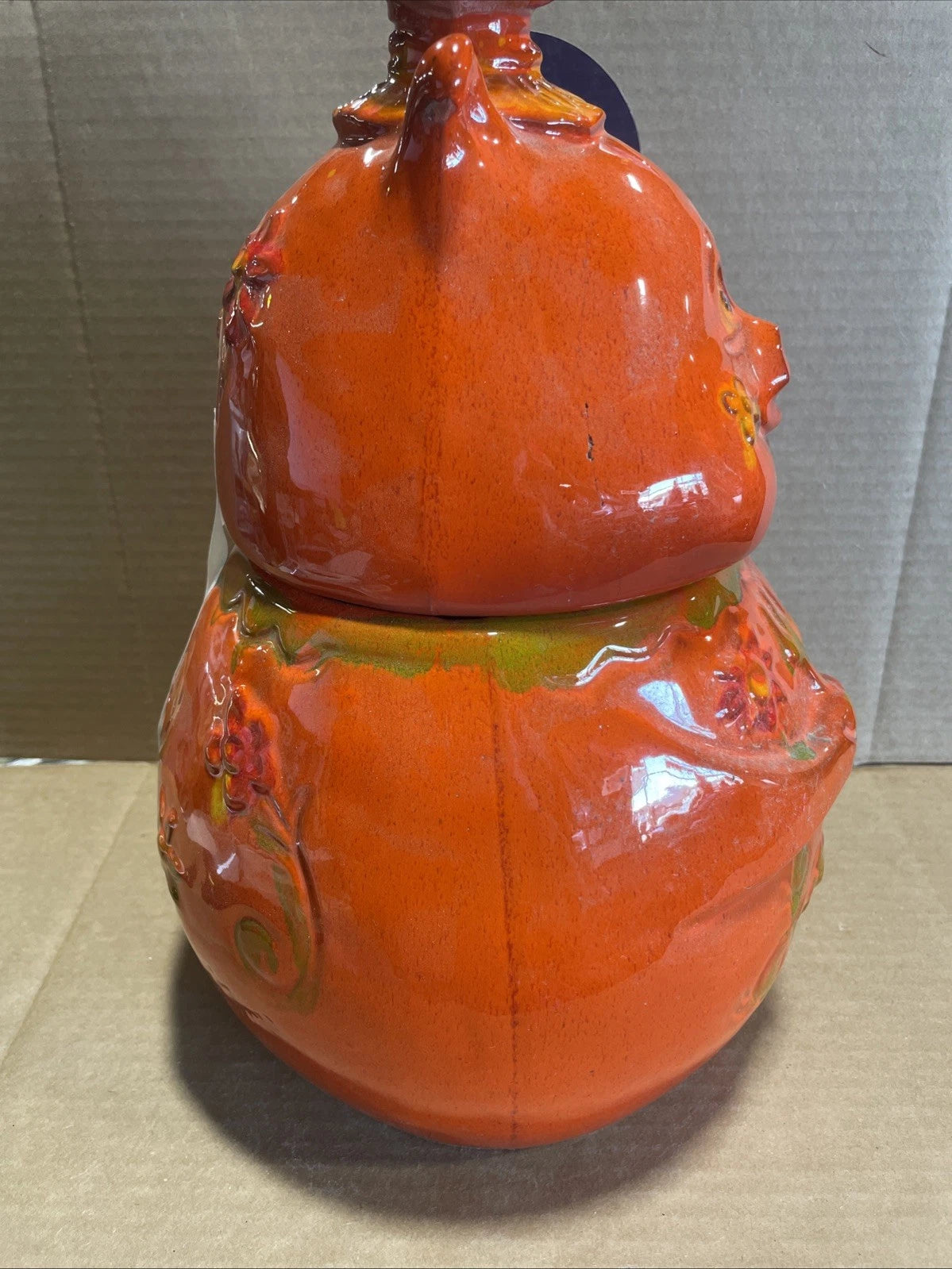 Pacific Stoneware 1968 Flower The Pig Cookie Jar Red Rare Vintage