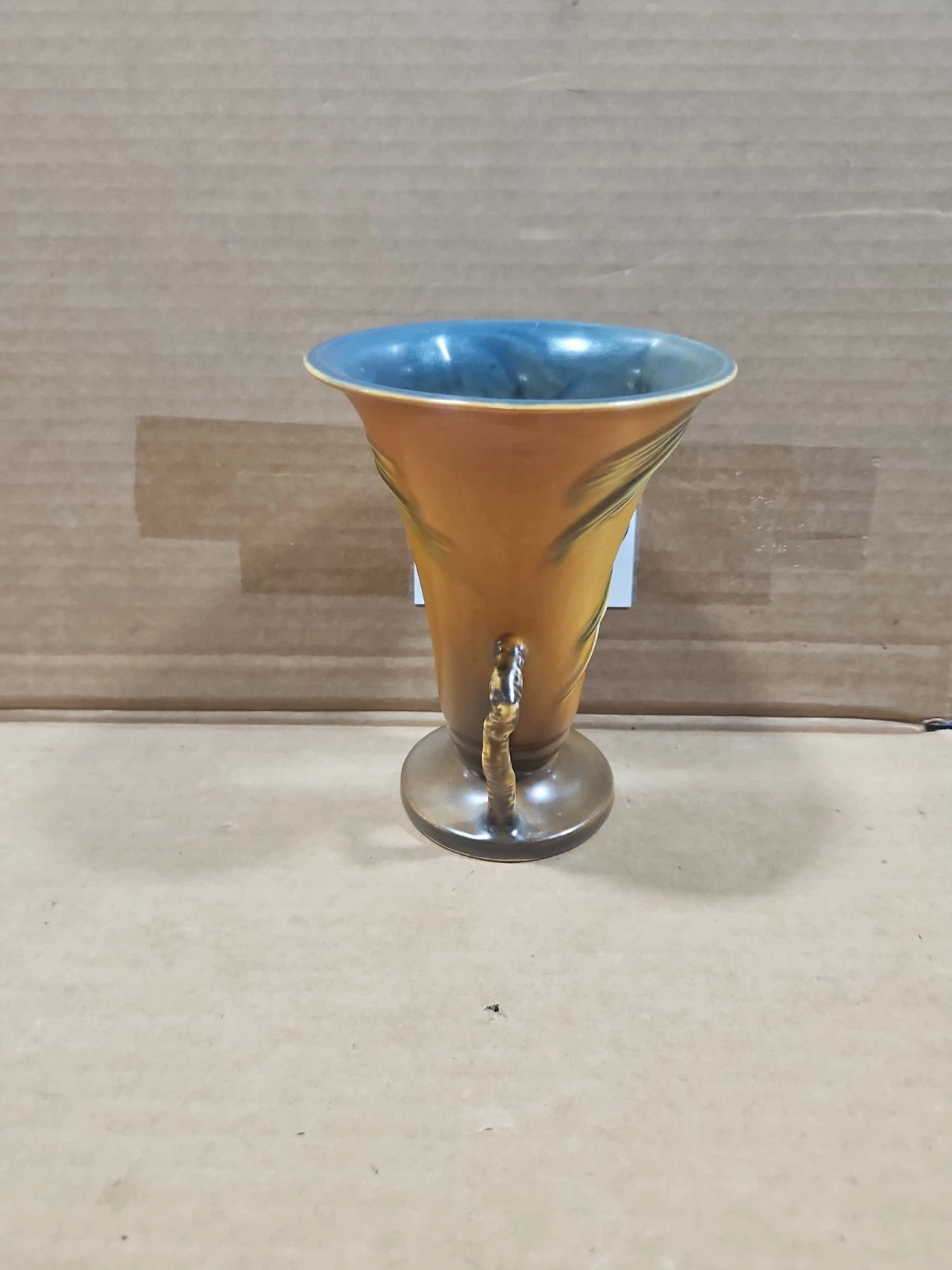 Roseville Pottery Brown Pine Cone Vase 906-6 Rare Vintage 1970's
