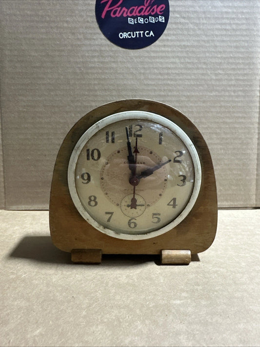 Vtg 1930-1940s Command Alarm Clock Wood Block Art Deco Alarm Clock WORKS