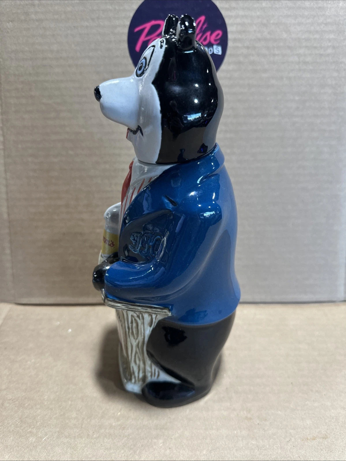 Hamm's Beer Bear Suit Vintage 1973 Ceramarte Blue Suit Growler Bottle Decanter