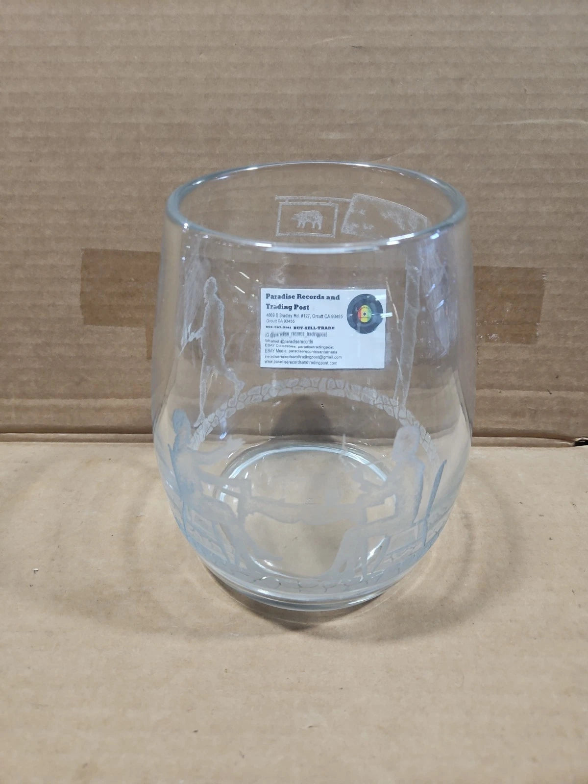 HEISEY Etched Glass Jar Rare Vintage 7 1/2 X 6 Inch Glass