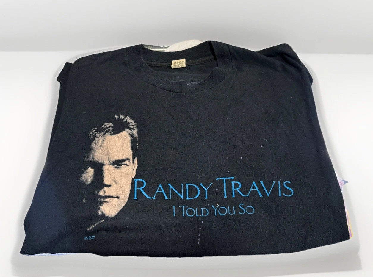 Vintage 1988 Randy Travis I Told You So Single Stitch Screen Stars T-Shirt XL