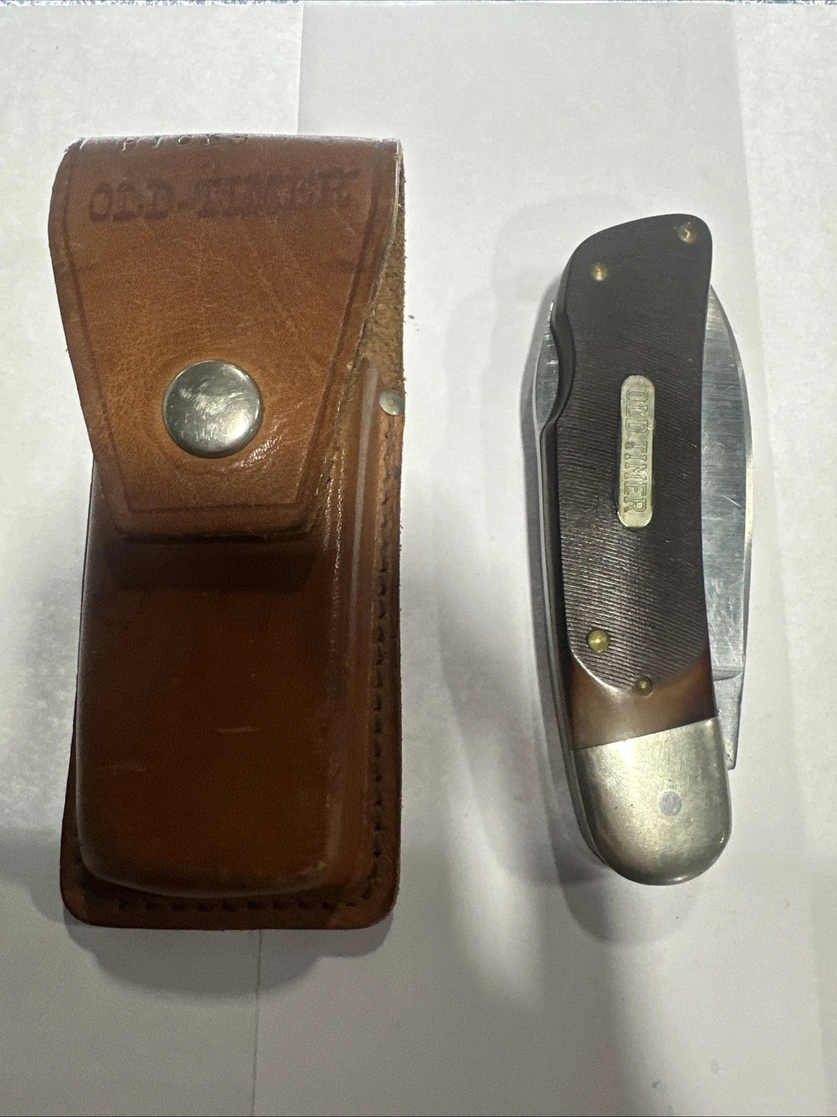 Rare Schrade USA Old Timer 51OT Big Timer Large Sunfish Knife w Sheath 510t