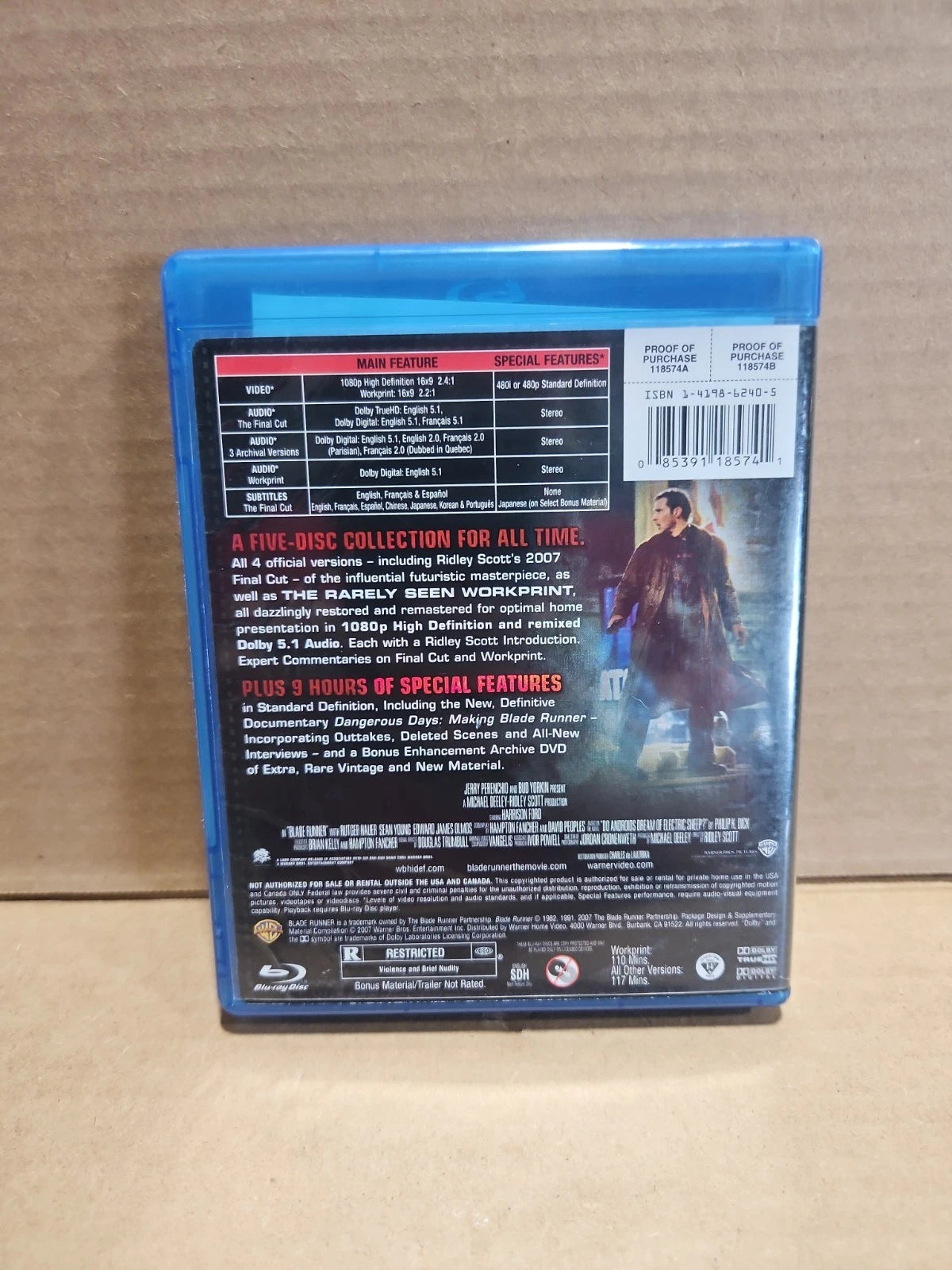 Blade Runner - The Complete Collectors Edition (Blu-ray Disc, 2007, 5-Disc Set)
