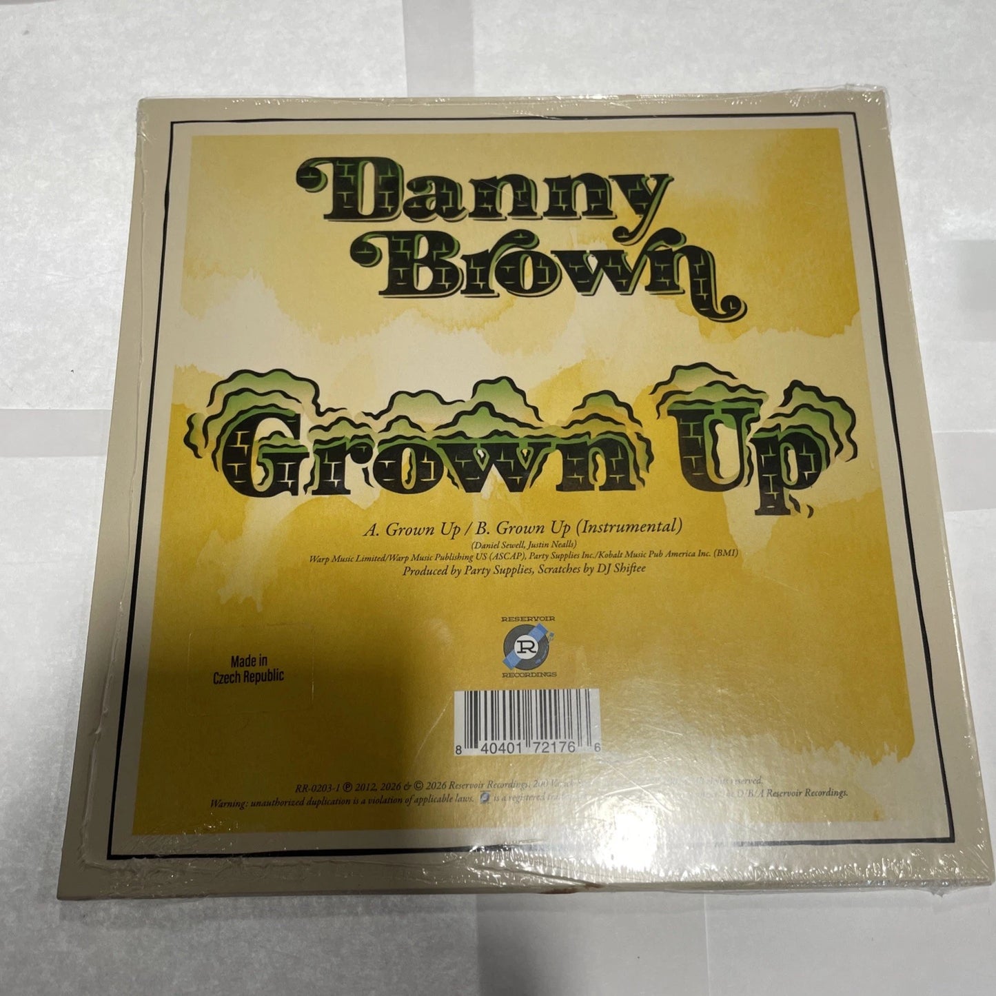 DANNY BROWN Grown Up SEALED limited edition 7" single Yellow Vinyl RSD