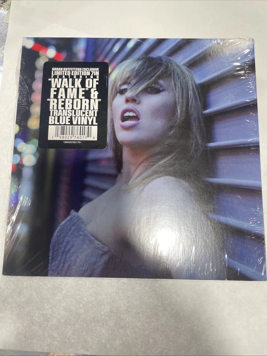 Miley Cyrus Walk of Fame / Reborn 7” Single Blue Color Vinyl Sealed New