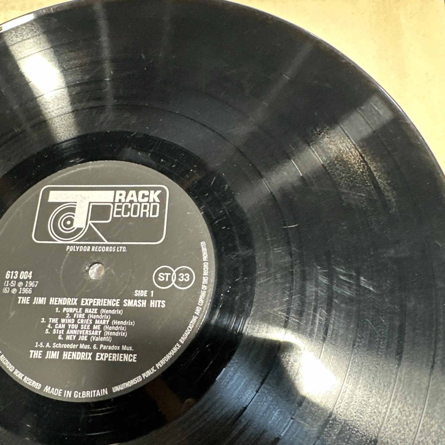 Jimi Hendrix SMASH HITS 1968 UK LP 1st Press STEREO 613004 vg