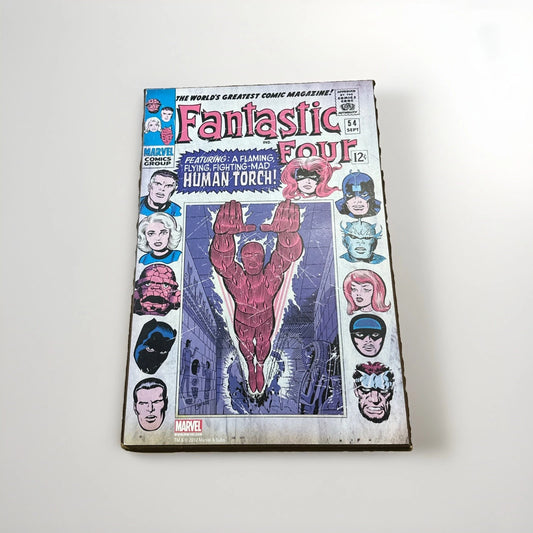 Marvel Fantastic Four Comic Book Cover Human Torch! 13" x 19" Wood Wall Plaque