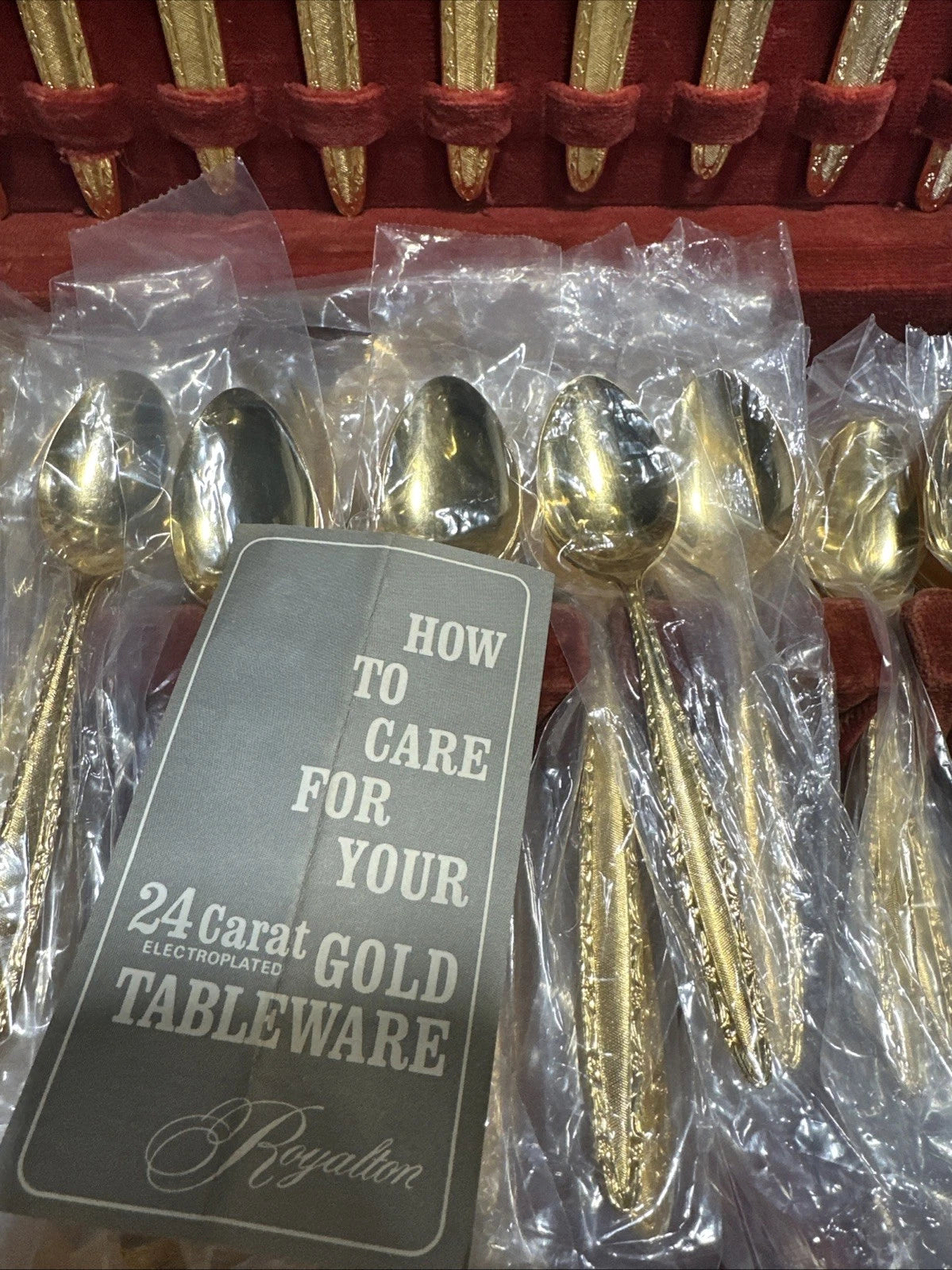 Royaltin Silverware Flatware Set 24k Gold Electroplated MCM