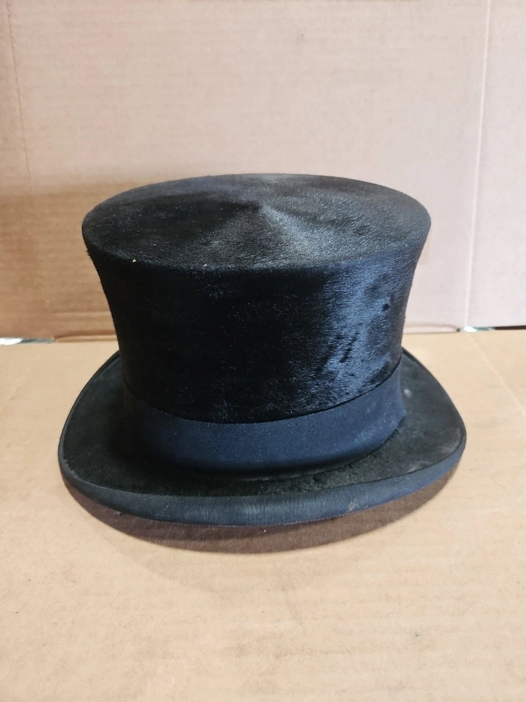 Vintage Beaver Chase And Company Hatters Top Hat Black With Case Rare