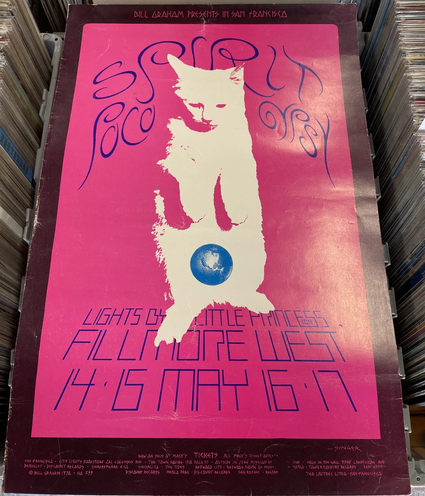 Spirit & Poco Fillmore 1970 First Printing Poster