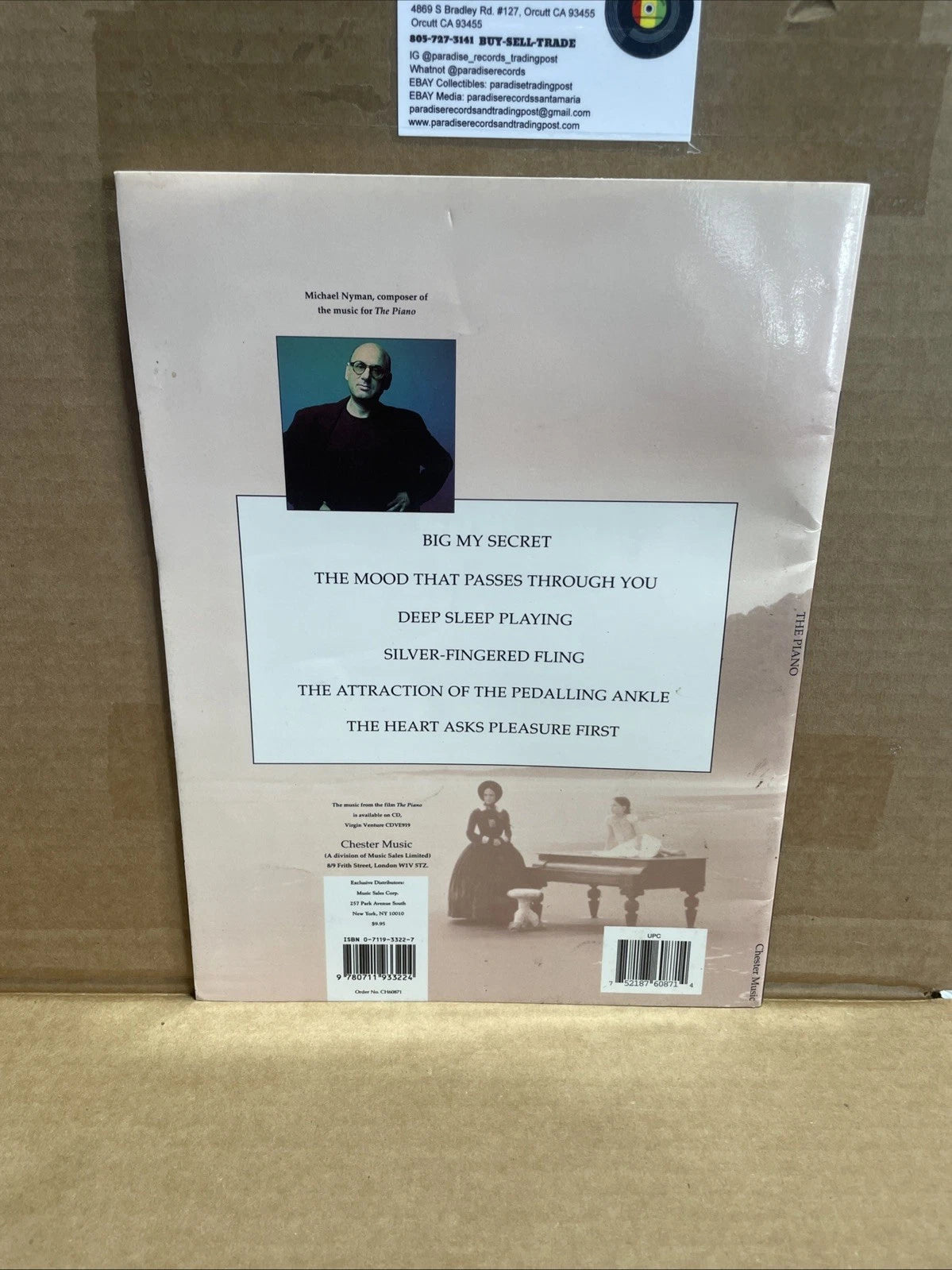 The Piano Movie Music by Michael Nyman Piano Solo Advanced Sheet Music Book