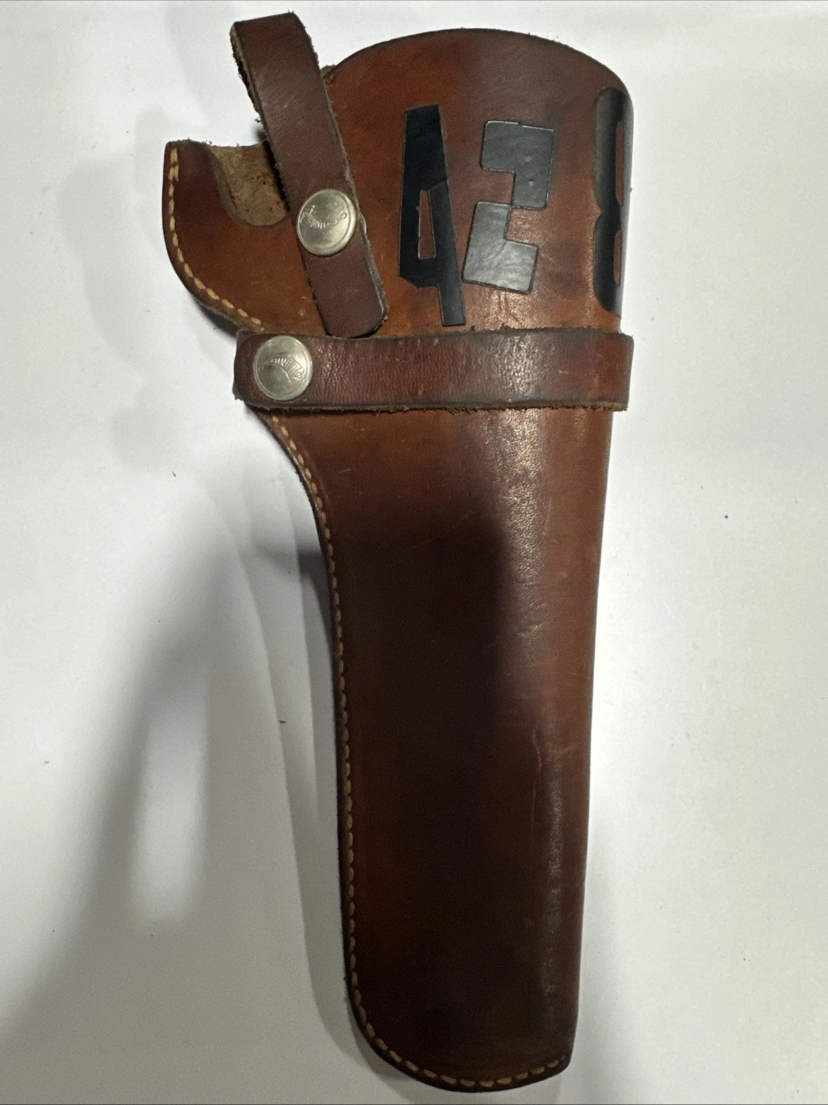 HUNTER MODEL 1100P 42 BROWN LEATHER REVOLVER HOLSTER w/ Custom Leather Work